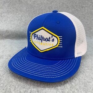 Philpots Automotive Mens Blue Champro Trucker Hat Snapback Mesh Patch OSFM